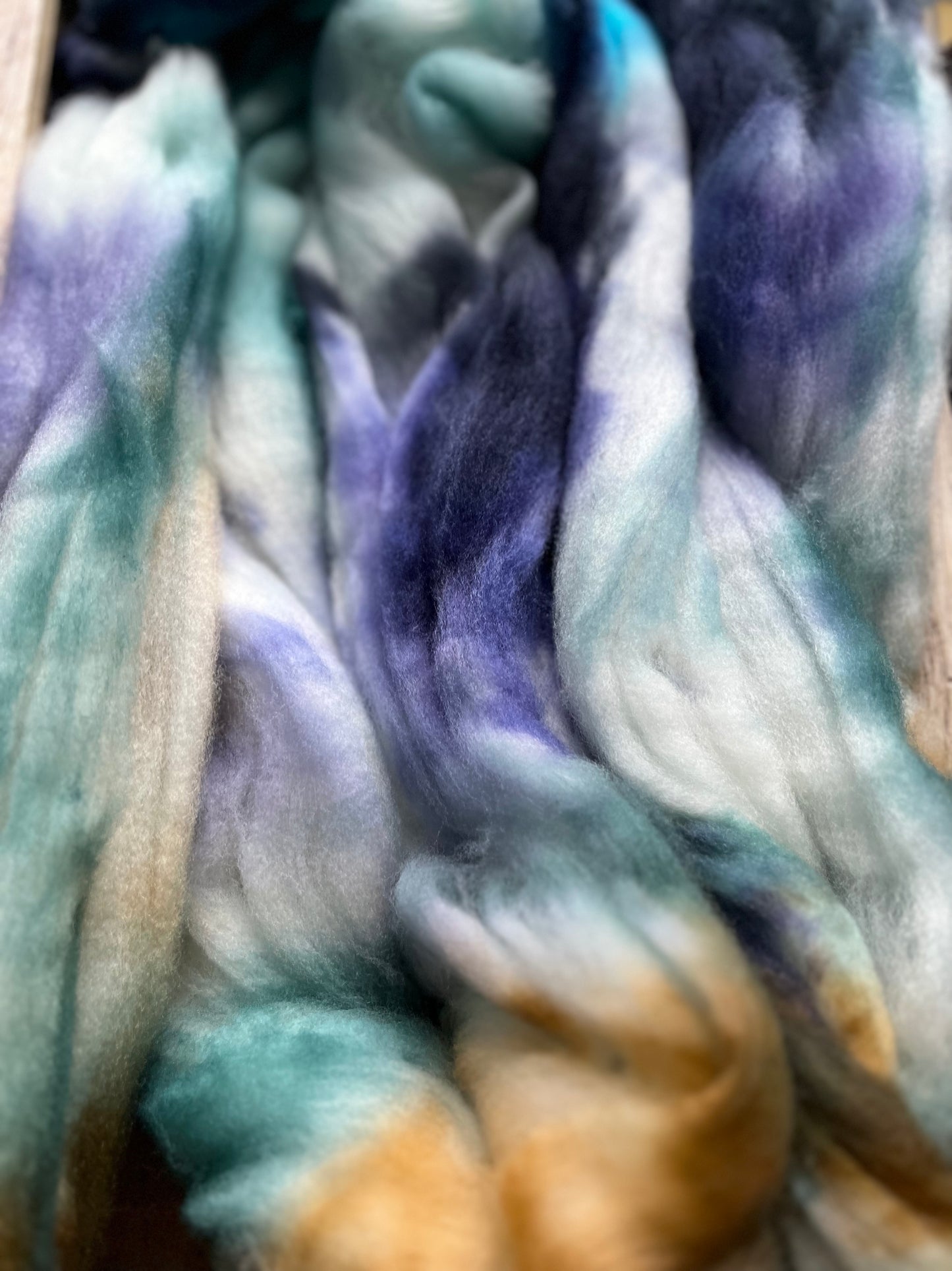 One of a Kind Batch - 100 grams of Spinning Fibre - Superwash Merino Wool 22 Micron - Hand Dyed Combed Top