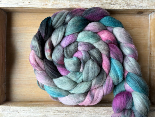 One of a Kind Batch - 100 grams of Spinning Fibre - Untreated Merino Wool 22 Micron - Hand Dyed Combed Top