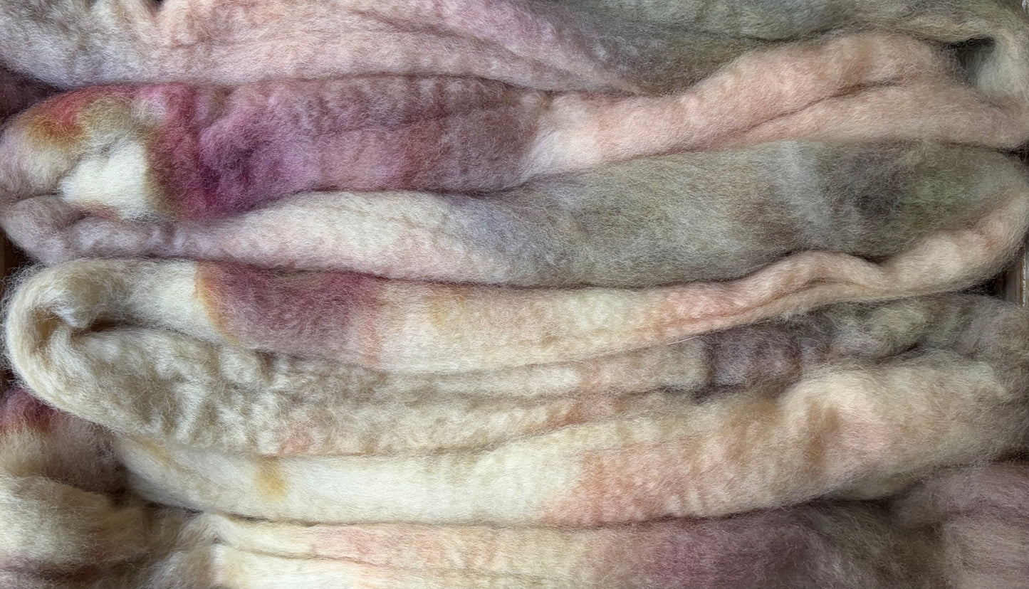 Bluefaced Leicester Wool - 26 Micron - One of a Kind Batch - 100 grams of Spinning Fibre - Hand Dyed Combed Top