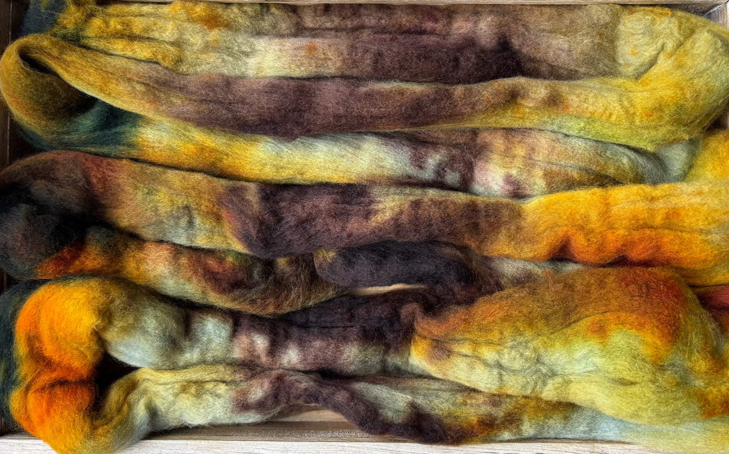 One of a Kind Batch - 100 grams of Spinning Fibre - Untreated Merino Wool 22 Micron - Hand Dyed Combed Top