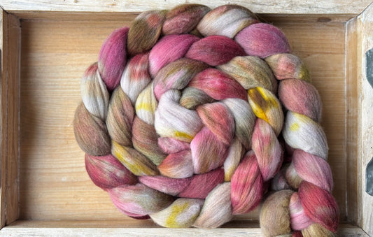 One of a Kind Batch - 100 grams of Spinning Fibre - Untreated Merino Wool 22 Micron - Hand Dyed Combed Top