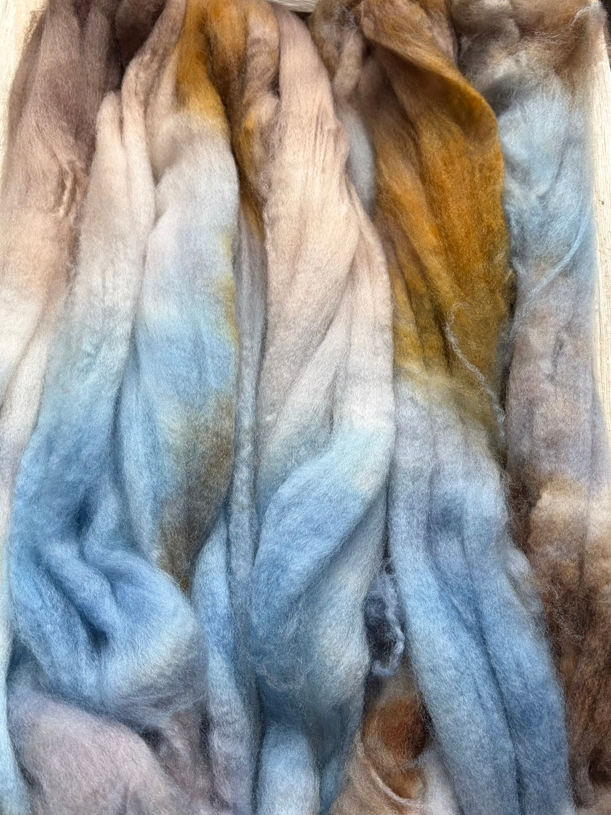 80% Superwash Merino Wool/ 10% Nylon/ 10% Cashmere - 18.5 Micron - One of a Kind Batch - 100 grams of Spinning Fibre - Hand Dyed Combed Top
