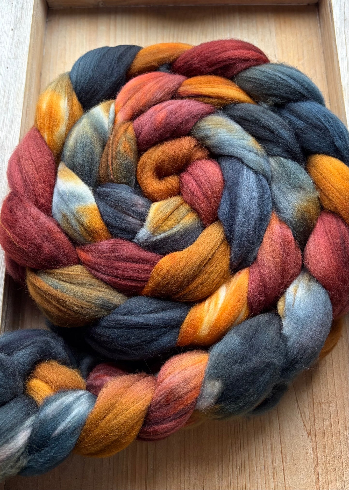 100% Superwash Merino Wool - 22 Micron - One of a Kind Batch - 100 grams of Spinning Fibre - Hand Dyed Combed Top