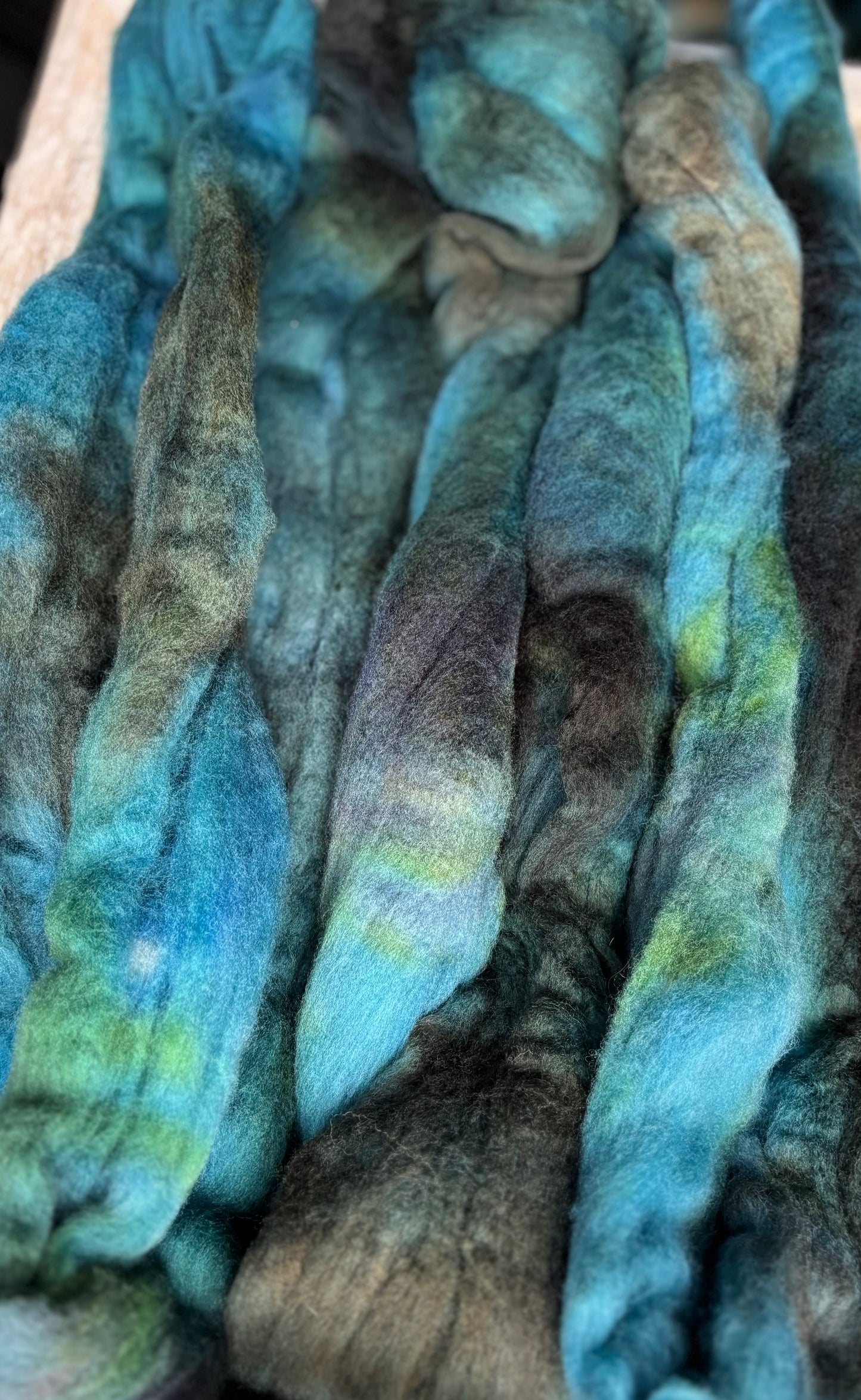 One of a Kind Batch - 100 grams of Spinning Fibre - Untreated Merino Wool 22 Micron - Hand Dyed Combed Top