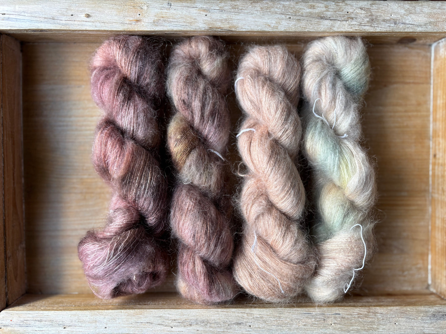 8 Skein Fade on Squishy Sock Base and Mohair Halo Base