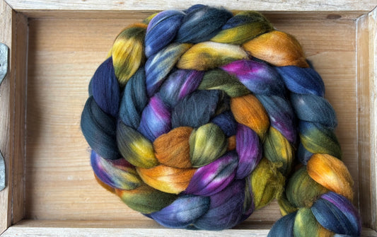 One of a Kind Batch - 100 grams of Spinning Fibre - Superwash Merino Wool 22 Micron - Hand Dyed Combed Top