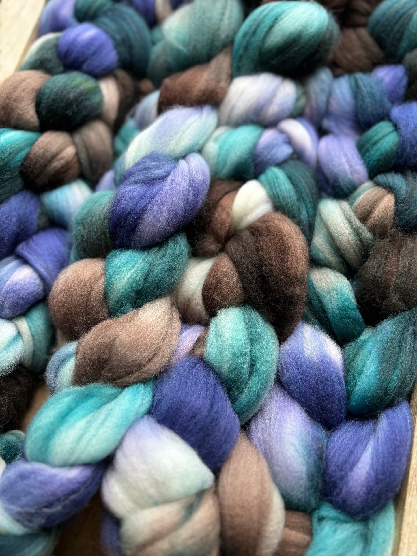 One of a Kind Batch - 100 grams of Spinning Fibre - 80% Superwash Merino Wool/ 20% Nylon - 22.5 Micron - Hand Dyed Combed Top