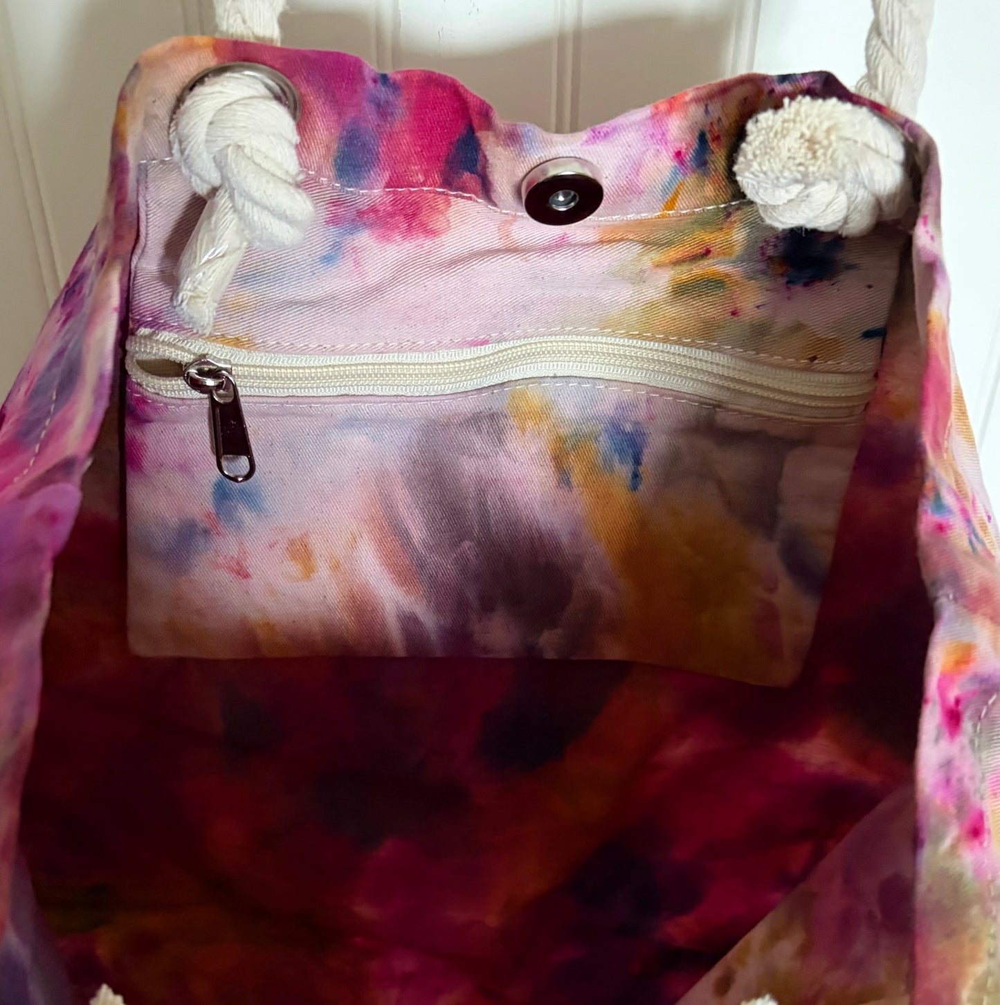 Ice Dyed Cotton Tote Bag