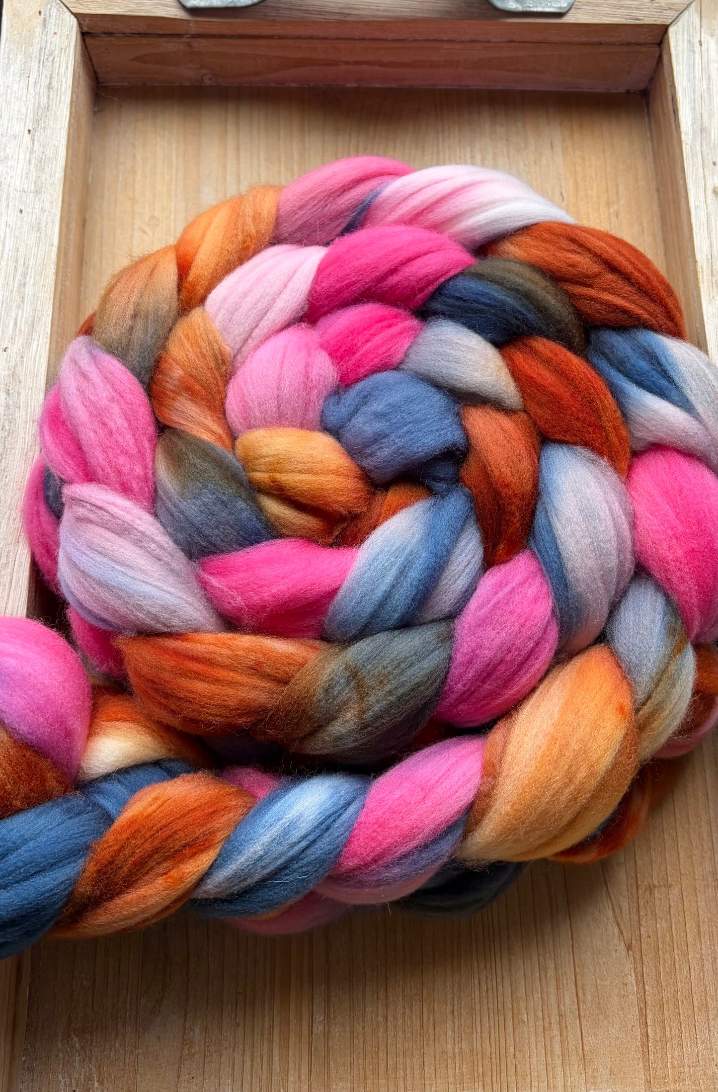 100% Superwash Merino Wool - 22 Micron - One of a Kind Batch - 100 grams of Spinning Fibre - Hand Dyed Combed Top