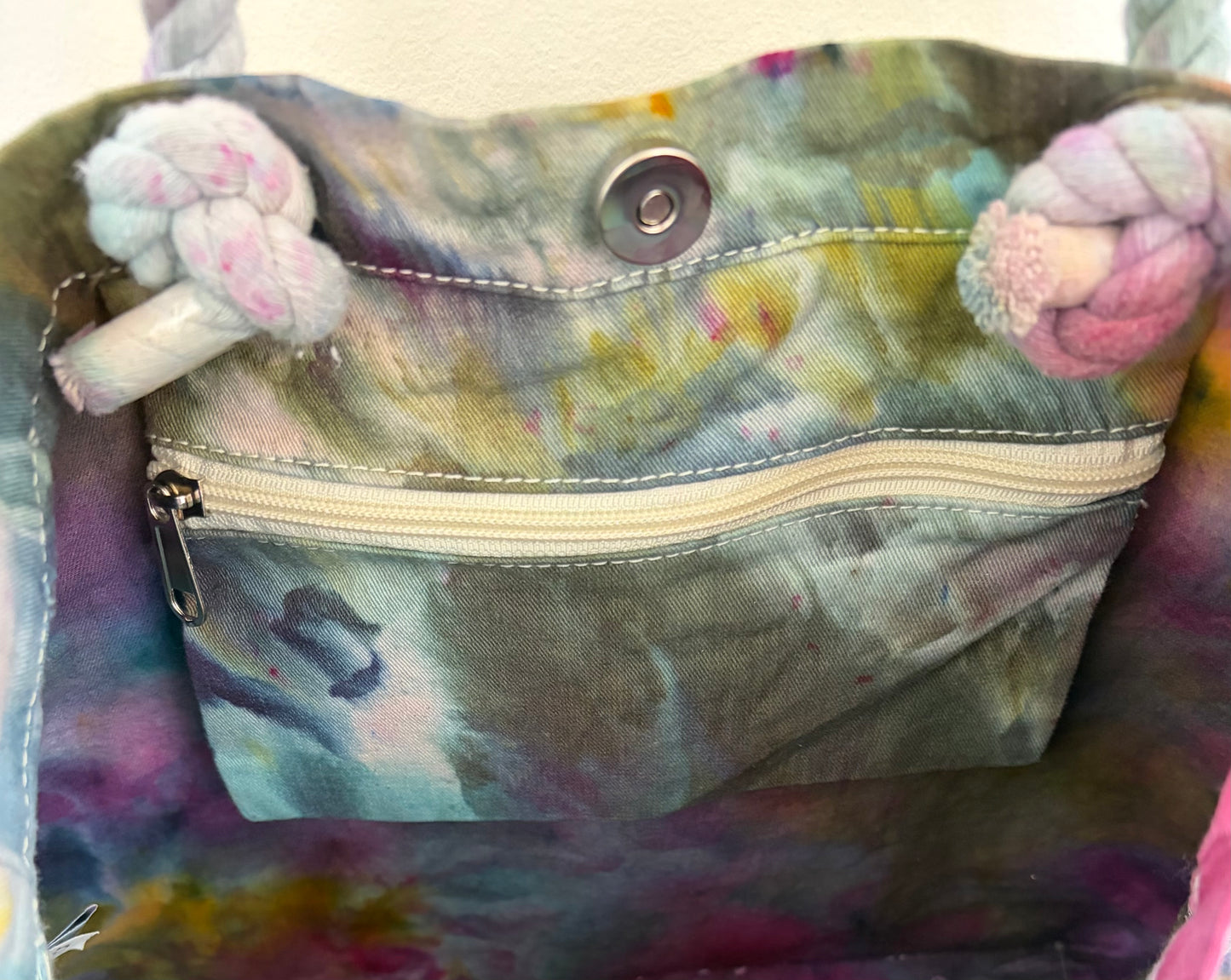 Ice Dyed Cotton Tote Bag