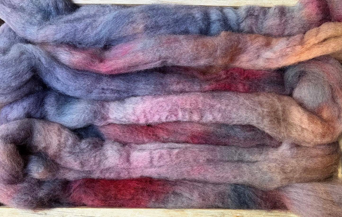 Bluefaced Leicester Wool - 26 Micron - One of a Kind Batch - 100 grams of Spinning Fibre - Hand Dyed Combed Top