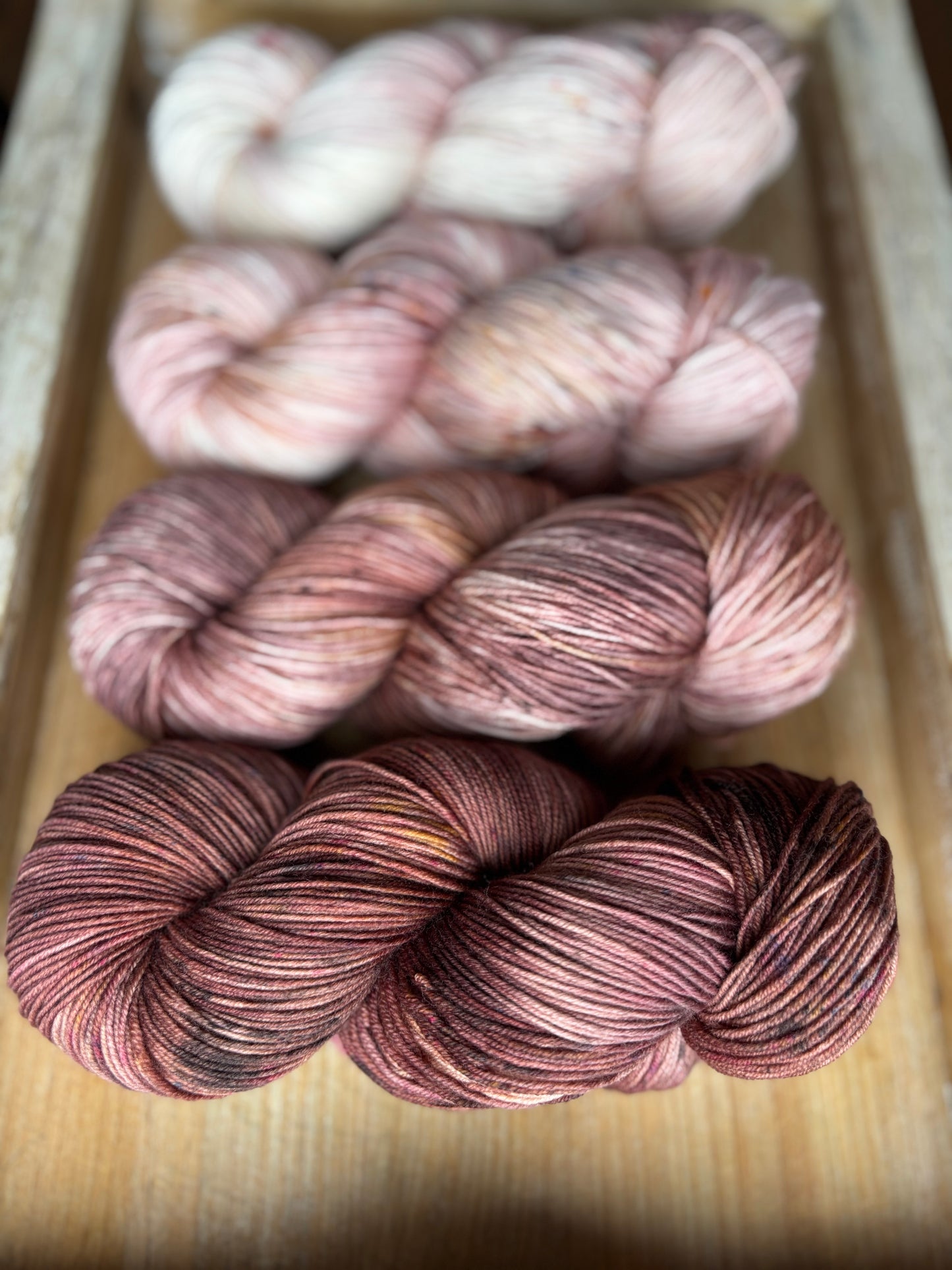 8 Skein Fade on Squishy Sock Base and Mohair Halo Base