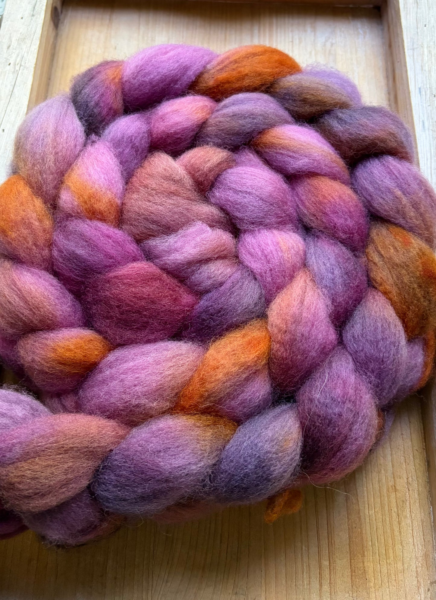 Bluefaced Leicester Wool - 26 Micron - One of a Kind Batch - 100 grams of Spinning Fibre - Hand Dyed Combed Top