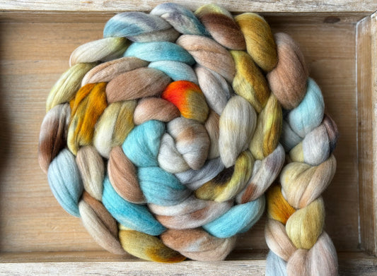 One of a Kind Batch - 100 grams of Spinning Fibre - Untreated Merino Wool 22 Micron - Hand Dyed Combed Top