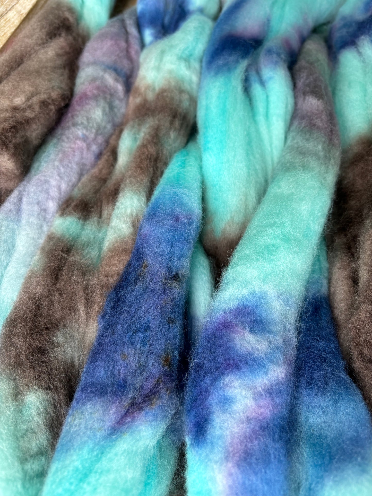 One of a Kind Batch - 100 grams of Spinning Fibre - Untreated Merino Wool 22 Micron - Hand Dyed Combed Top