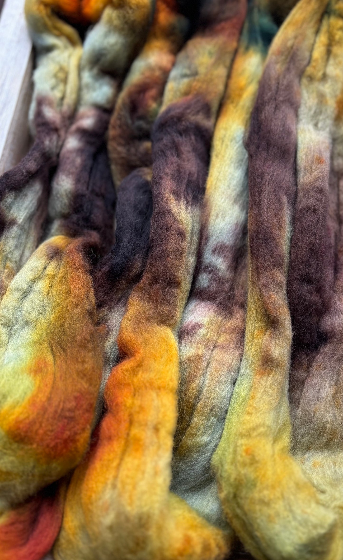 One of a Kind Batch - 100 grams of Spinning Fibre - Untreated Merino Wool 22 Micron - Hand Dyed Combed Top