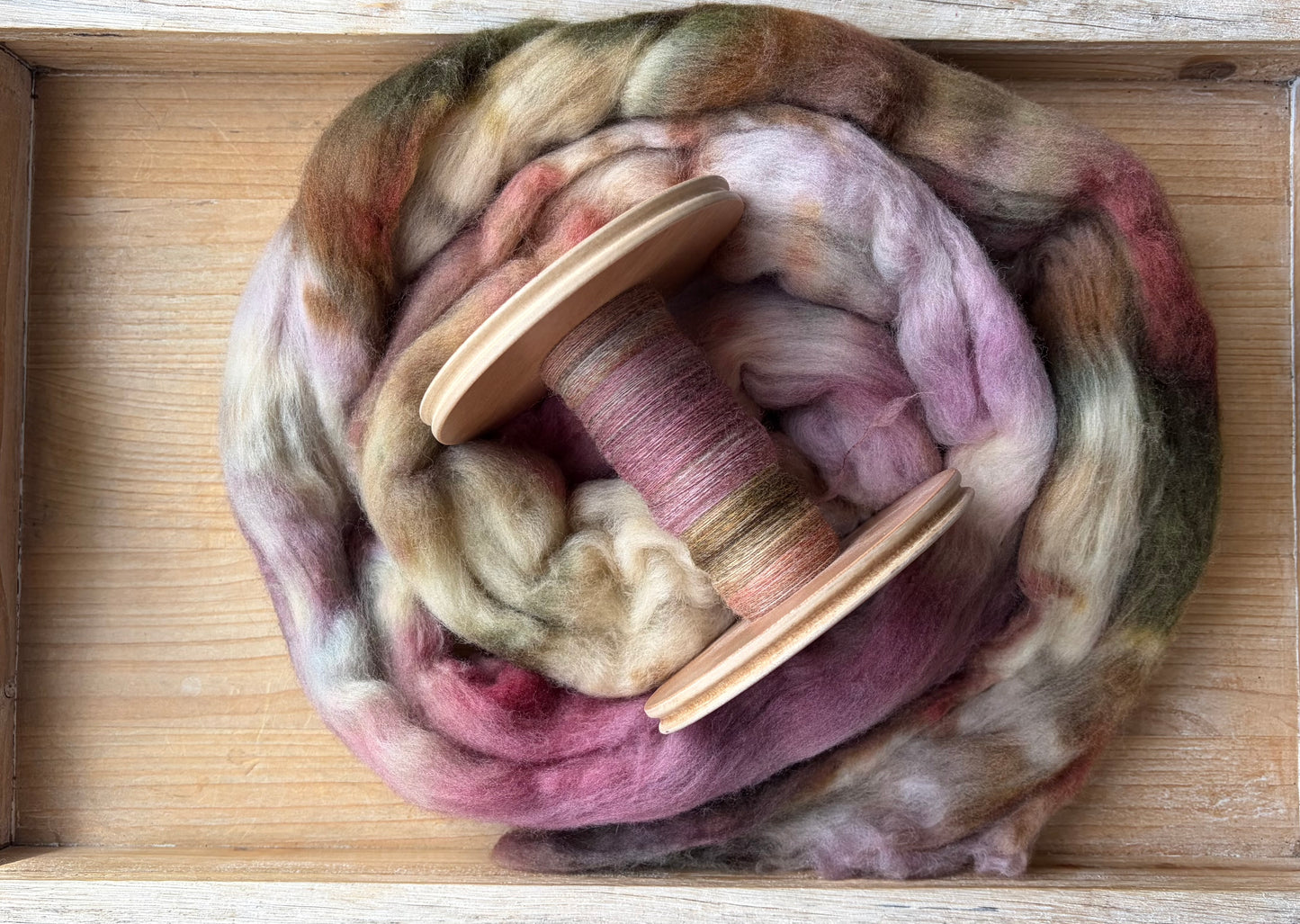 Untreated Merino Wool - 22 Micron - One of a Kind Batch - 100 grams of Spinning Fibre - Hand Dyed Combed Top