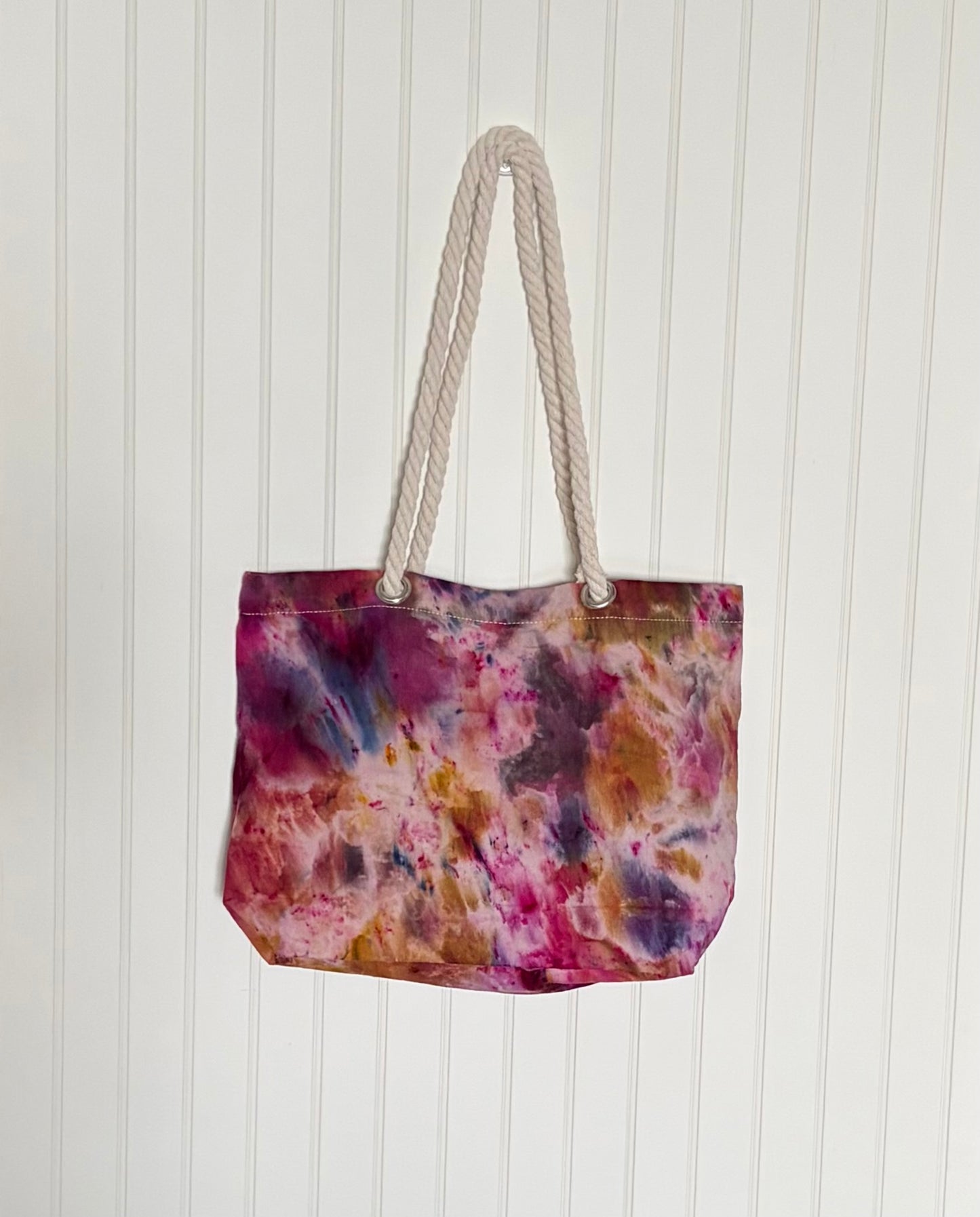 Ice Dyed Cotton Tote Bag