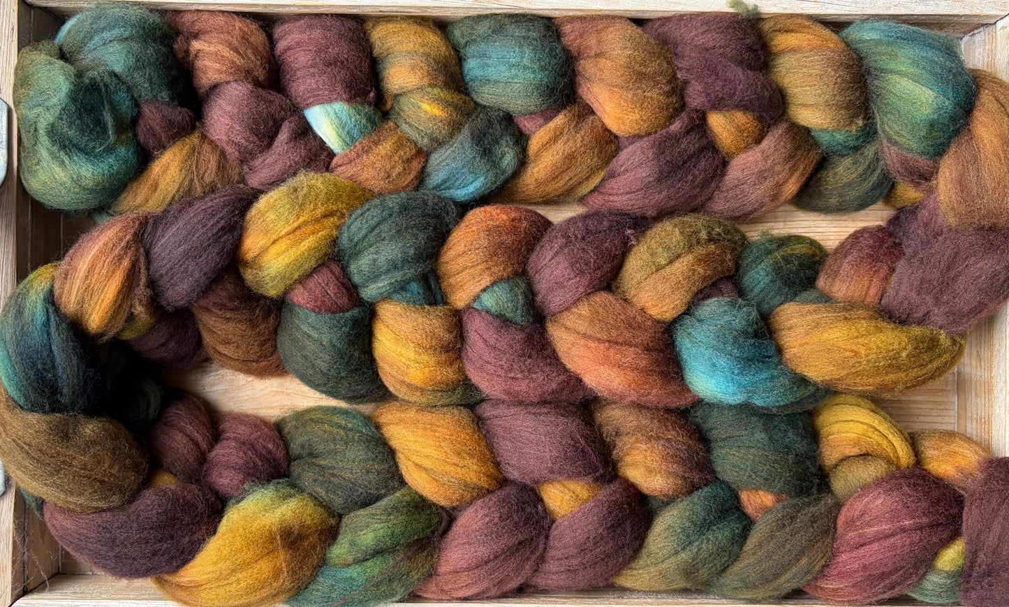 100% Superwash Merino Wool - 22 Micron - One of a Kind Batch - 100 grams of Spinning Fibre - Hand Dyed Combed Top