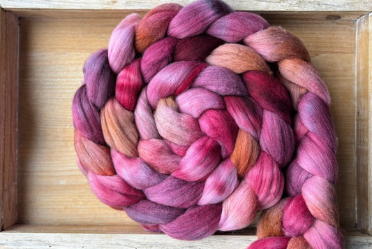 One of a Kind Batch - 100 grams of Spinning Fibre - Untreated Merino Wool 22 Micron - Hand Dyed Combed Top