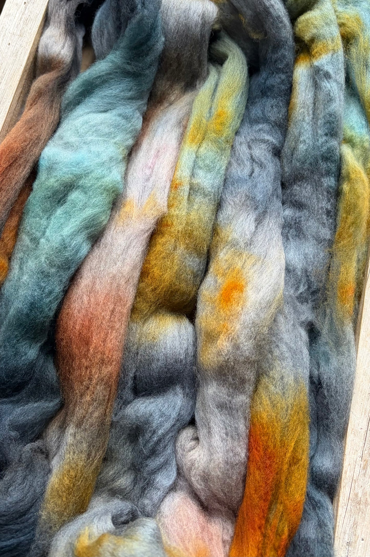 Untreated Merino Wool - 22 Micron - One of a Kind Batch - 100 grams of Spinning Fibre - Hand Dyed Combed Top