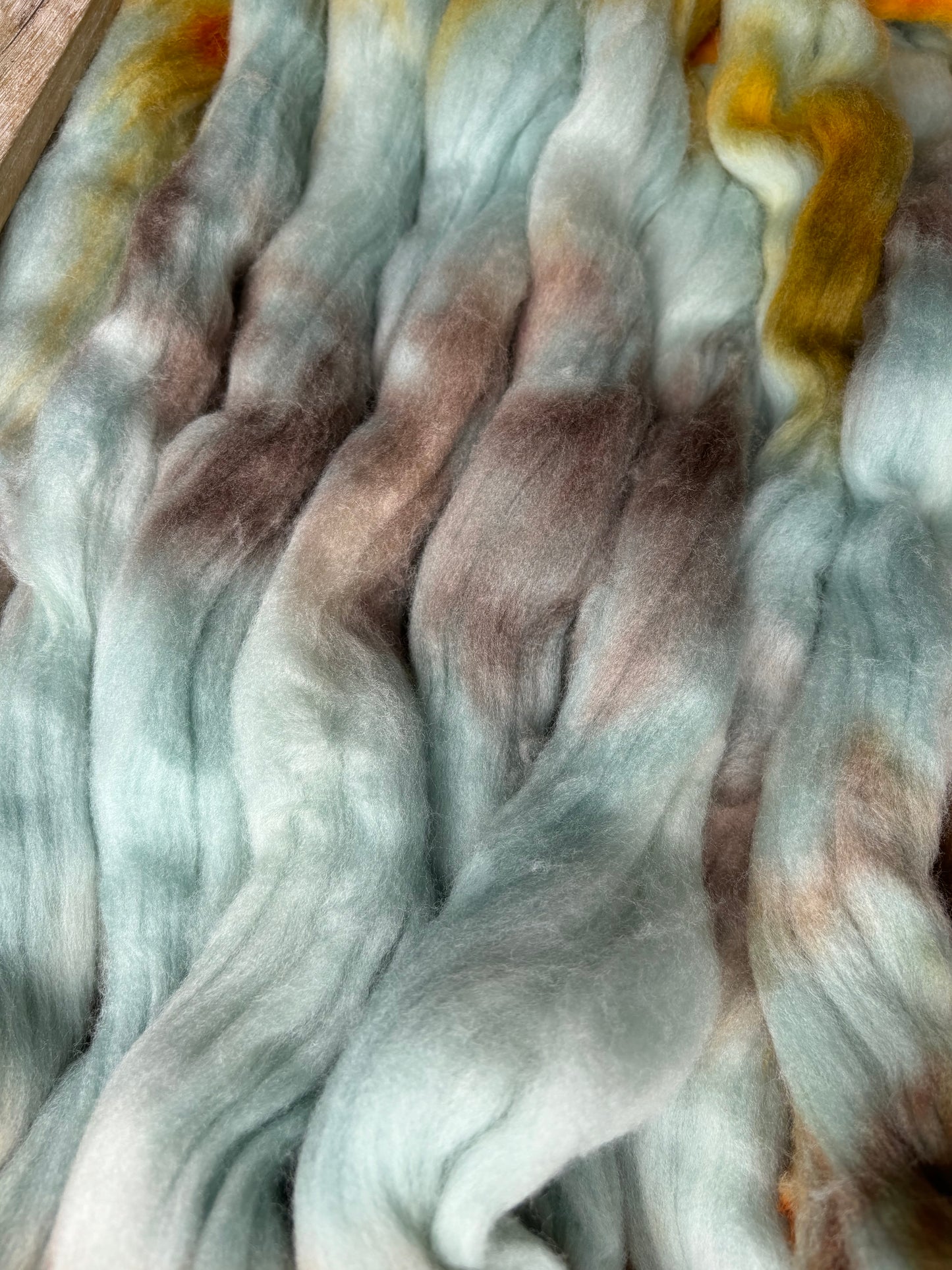 One of a Kind Batch - 100 grams of Spinning Fibre - Untreated Merino Wool 22 Micron - Hand Dyed Combed Top