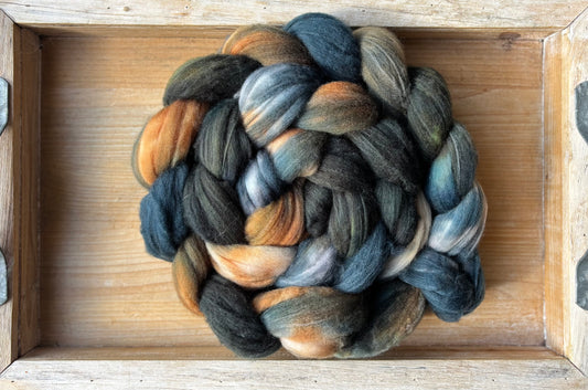 One of a Kind Batch - 100 grams of Spinning Fibre - 80% Superwash Merino Wool/ 20% Nylon - 22.5 Micron - Hand Dyed Combed Top