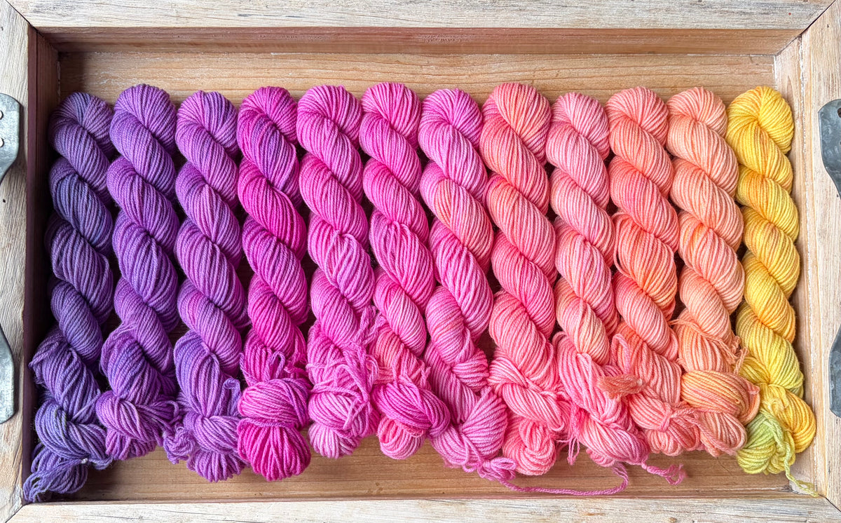 24 Skein Mini Yarn Fade - Squishy Sock Base