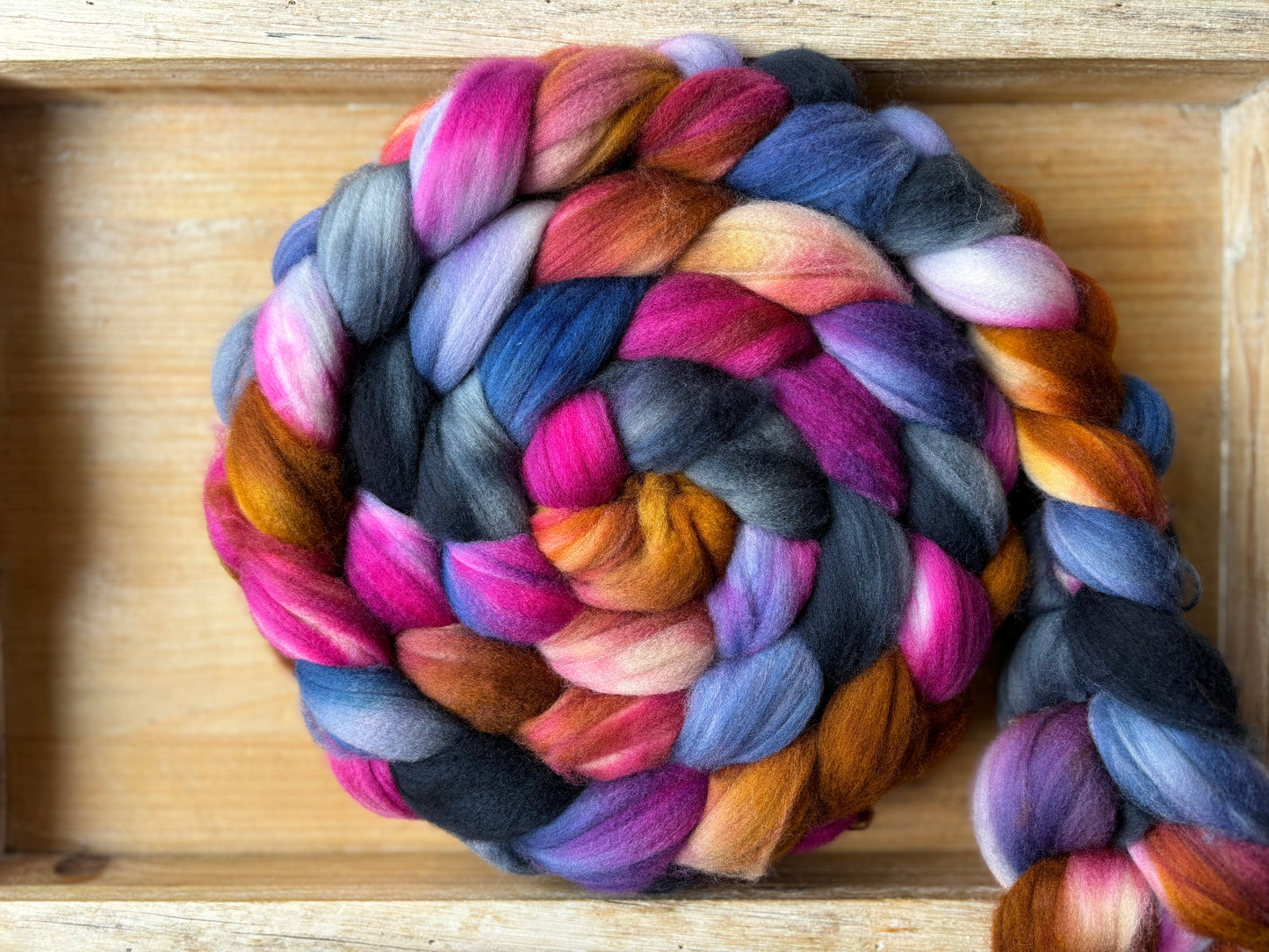 One of a Kind Batch - 100 grams of Spinning Fibre - Superwash Merino Wool 22 Micron - Hand Dyed Combed Top