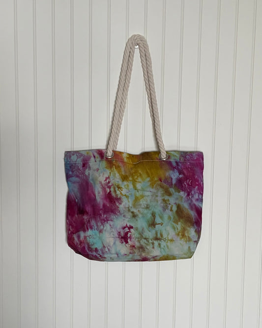 Ice Dyed Cotton Tote Bag