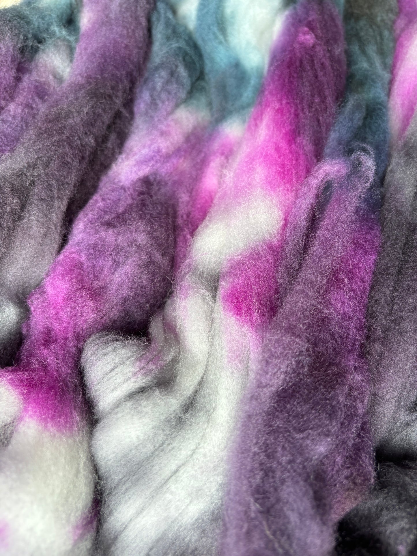 One of a Kind Batch - 100 grams of Spinning Fibre - Superwash Merino Wool 22 Micron - Hand Dyed Combed Top