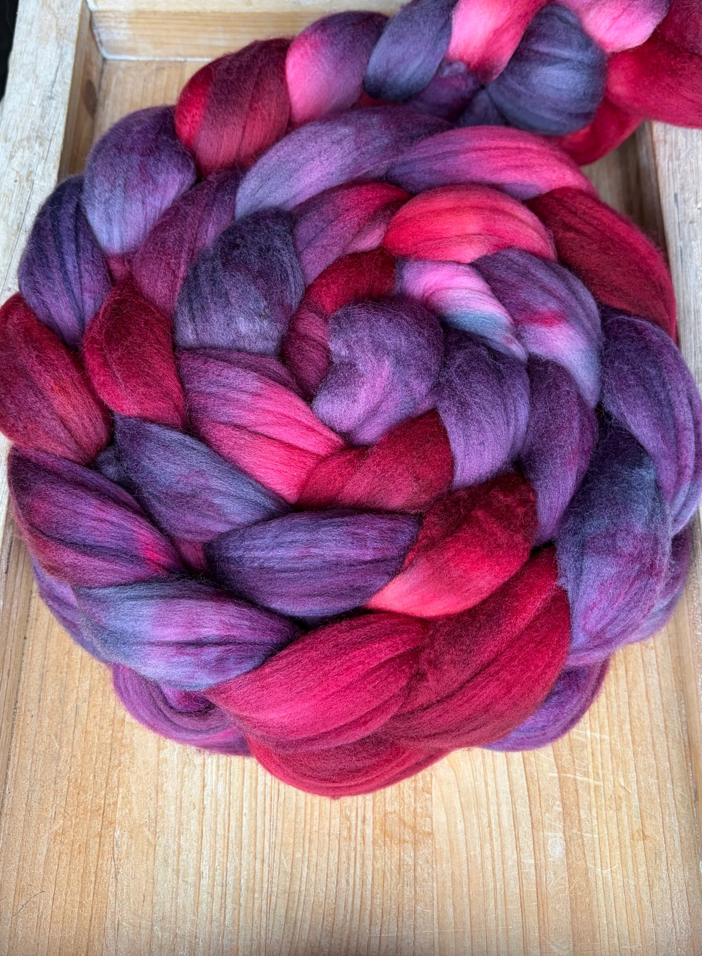 100% Superwash Merino Wool - 22 Micron - One of a Kind Batch - 100 grams of Spinning Fibre - Hand Dyed Combed Top
