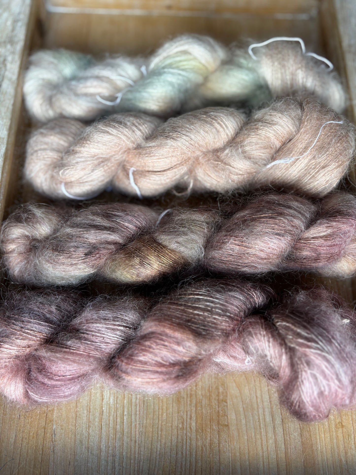 8 Skein Fade on Squishy Sock Base and Mohair Halo Base