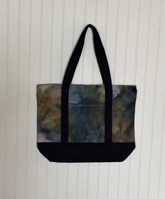 Ice Dyed Cotton Tote Bag