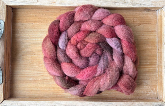 Bluefaced Leicester Wool - 26 Micron - One of a Kind Batch - 100 grams of Spinning Fibre - Hand Dyed Combed Top