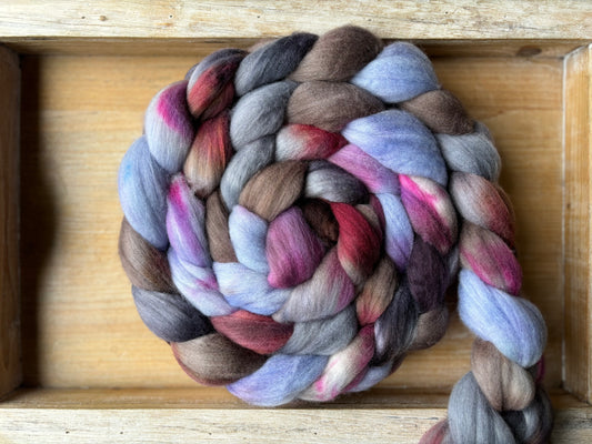 One of a Kind Batch - 100 grams of Spinning Fibre - Untreated Merino Wool 22 Micron - Hand Dyed Combed Top