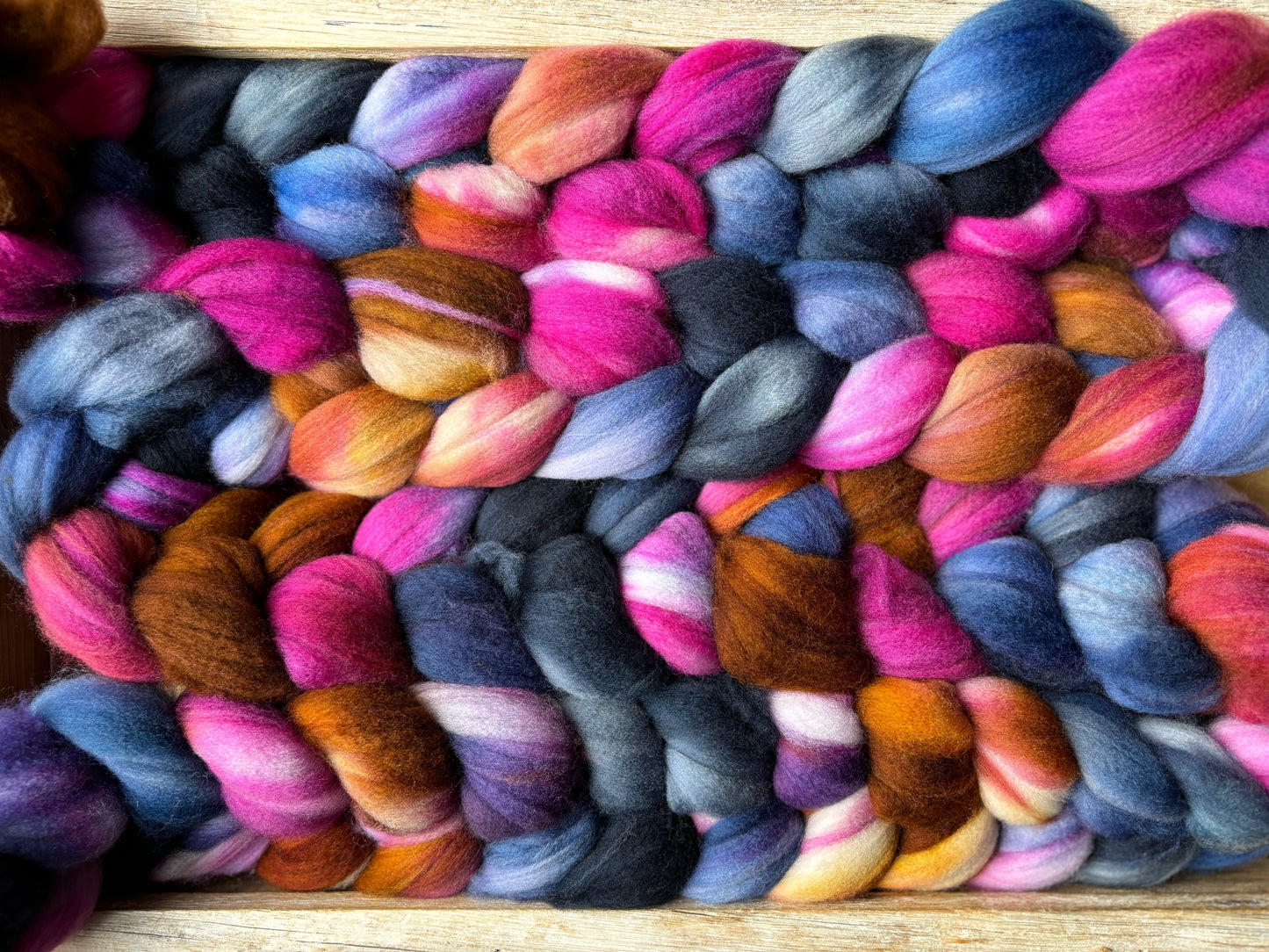 One of a Kind Batch - 100 grams of Spinning Fibre - Superwash Merino Wool 22 Micron - Hand Dyed Combed Top