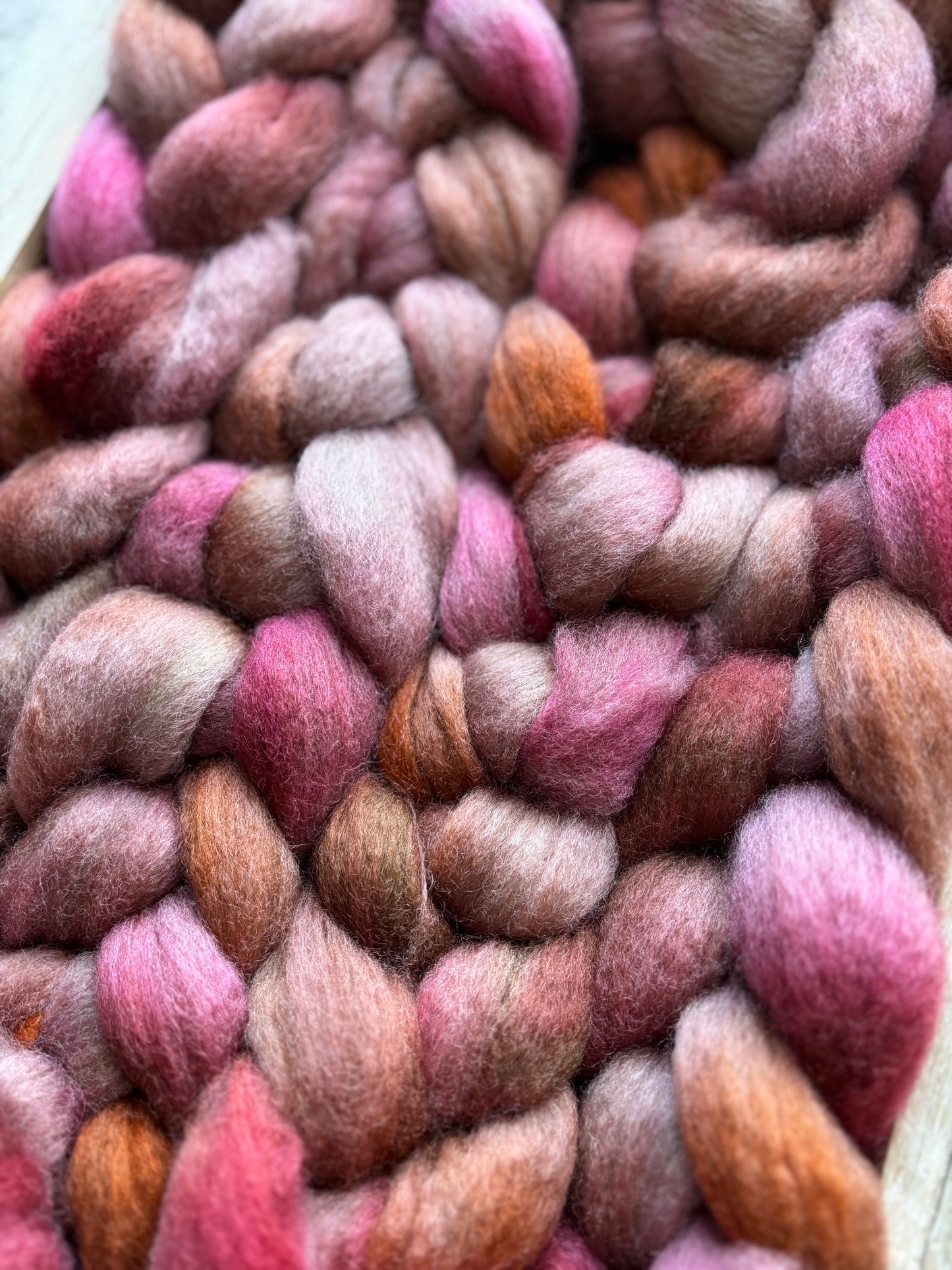 One of a Kind Batch - 100 grams of Spinning Fibre - Bluefaced Leicester Wool - 26 Micron - Hand Dyed Combed Top