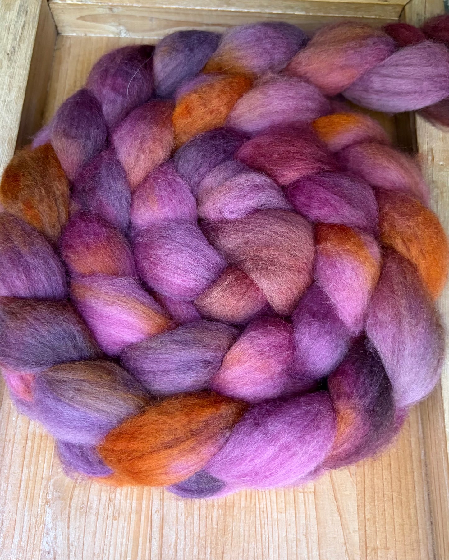 Bluefaced Leicester Wool - 26 Micron - One of a Kind Batch - 100 grams of Spinning Fibre - Hand Dyed Combed Top