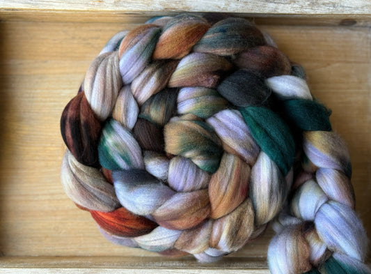 One of a Kind Batch - 100 grams of Spinning Fibre - Superwash Merino Wool 22 Micron - Hand Dyed Combed Top