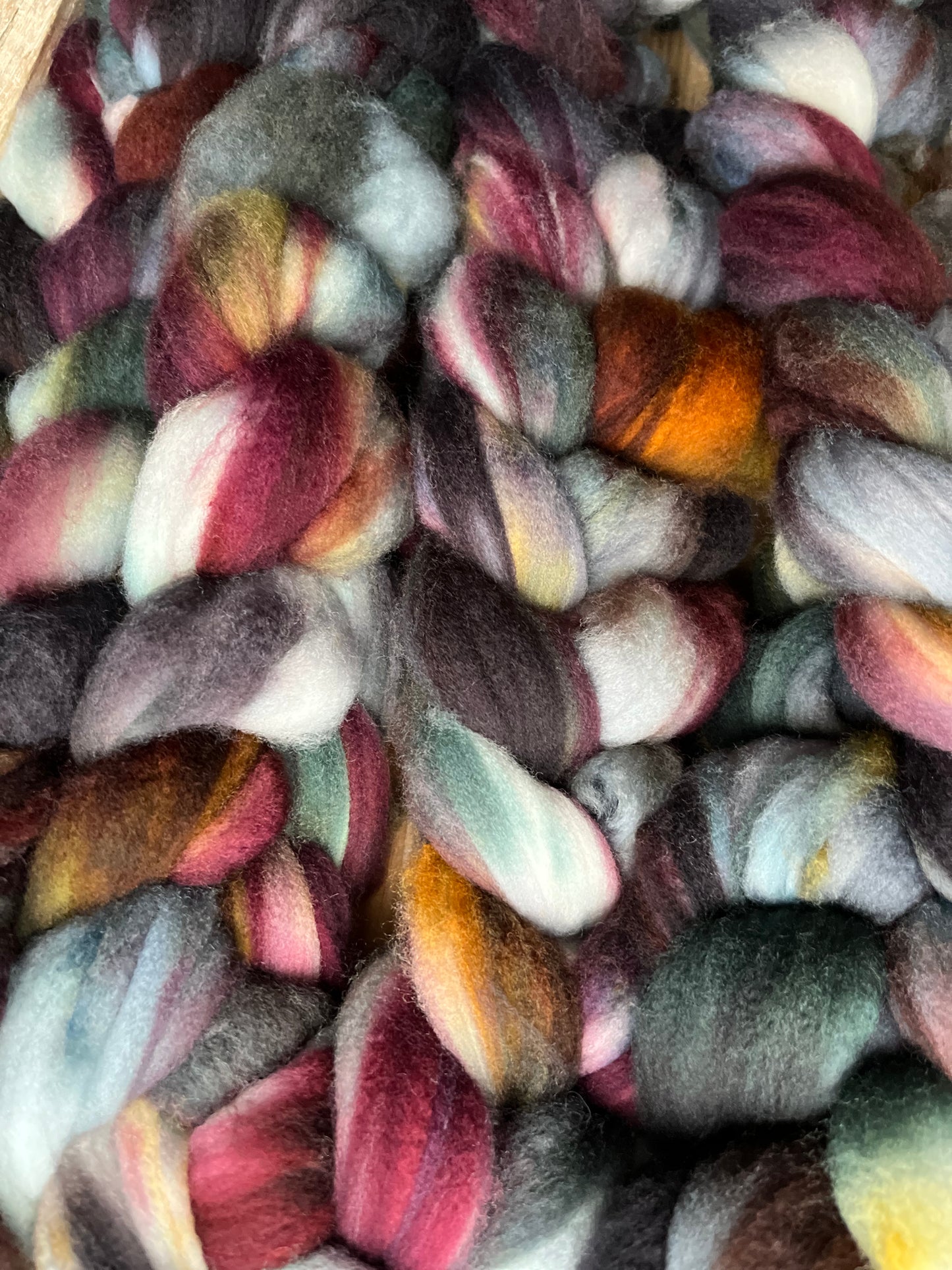 One of a Kind Batch - 100 grams of Spinning Fibre - Superwash Merino Wool 22 Micron - Hand Dyed Combed Top