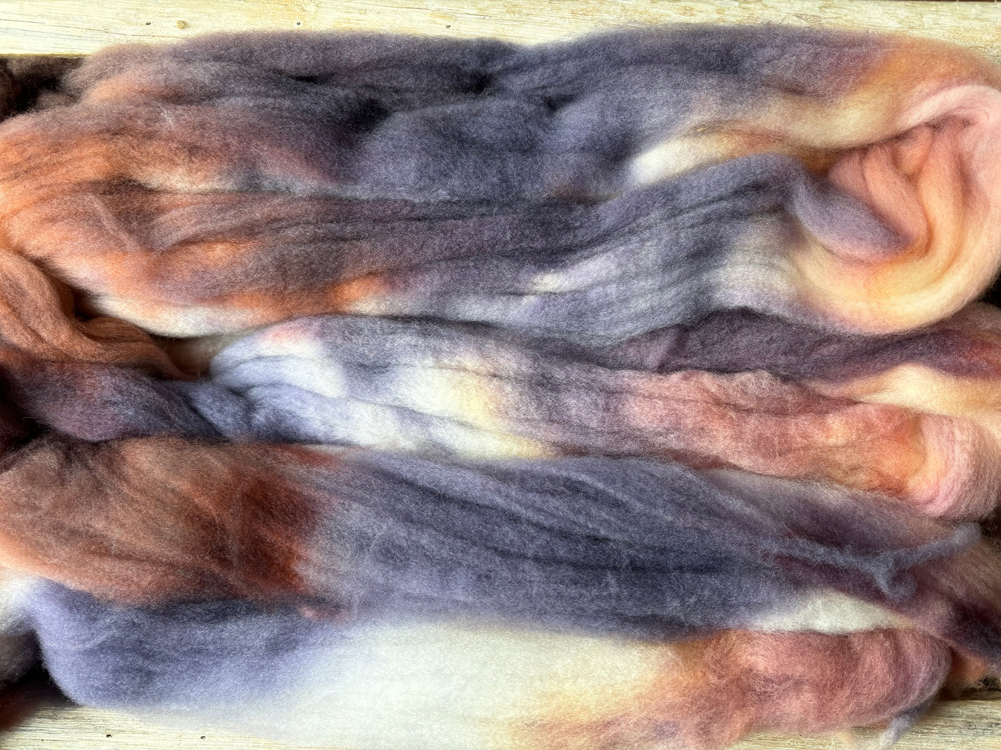 One of a Kind Batch - 100 grams of Spinning Fibre - Superwash Merino Wool 22 Micron - Hand Dyed Combed Top