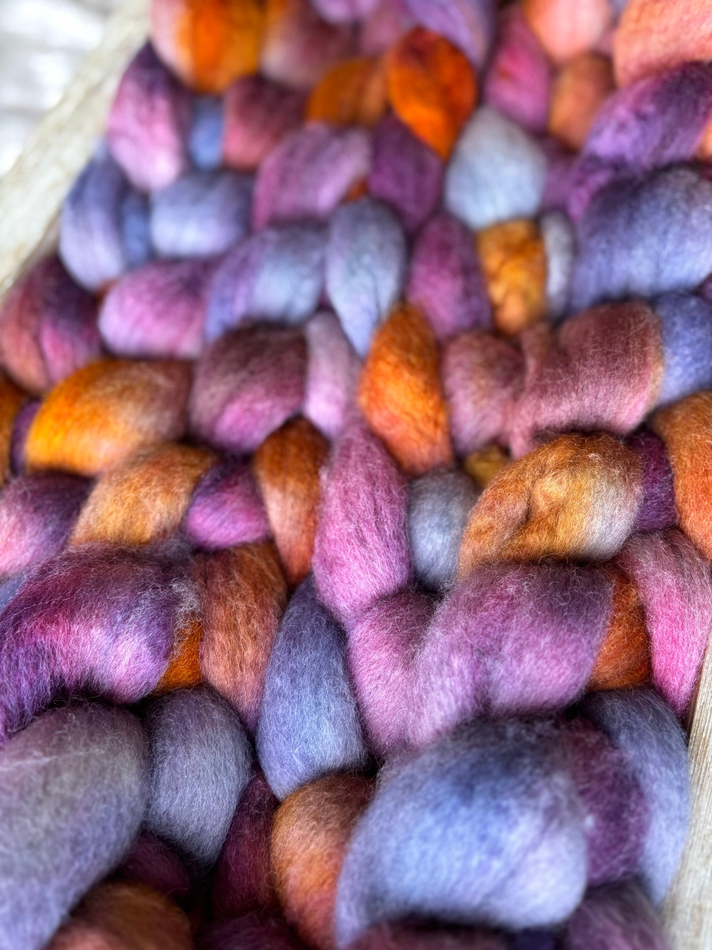 One of a Kind Batch - 100 grams of Spinning Fibre - Bluefaced Leicester Wool - 26 Micron - Hand Dyed Combed Top