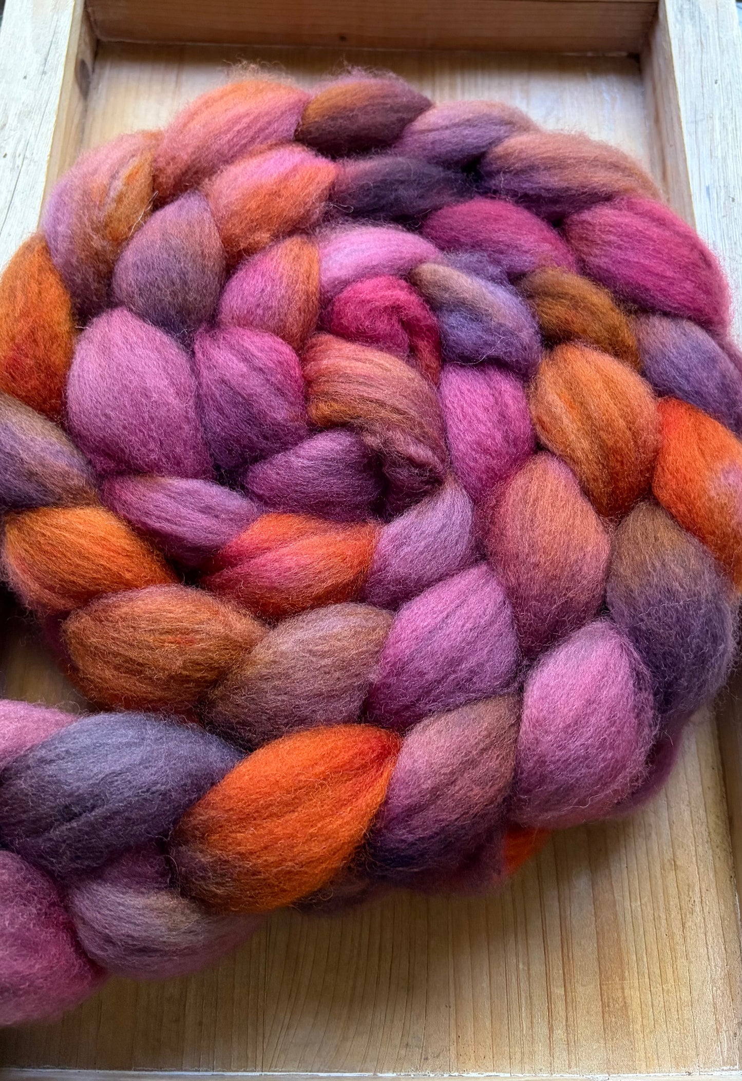 Bluefaced Leicester Wool - 26 Micron - One of a Kind Batch - 100 grams of Spinning Fibre - Hand Dyed Combed Top