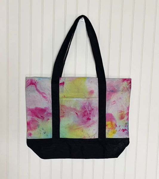 Ice Dyed Cotton Tote Bag