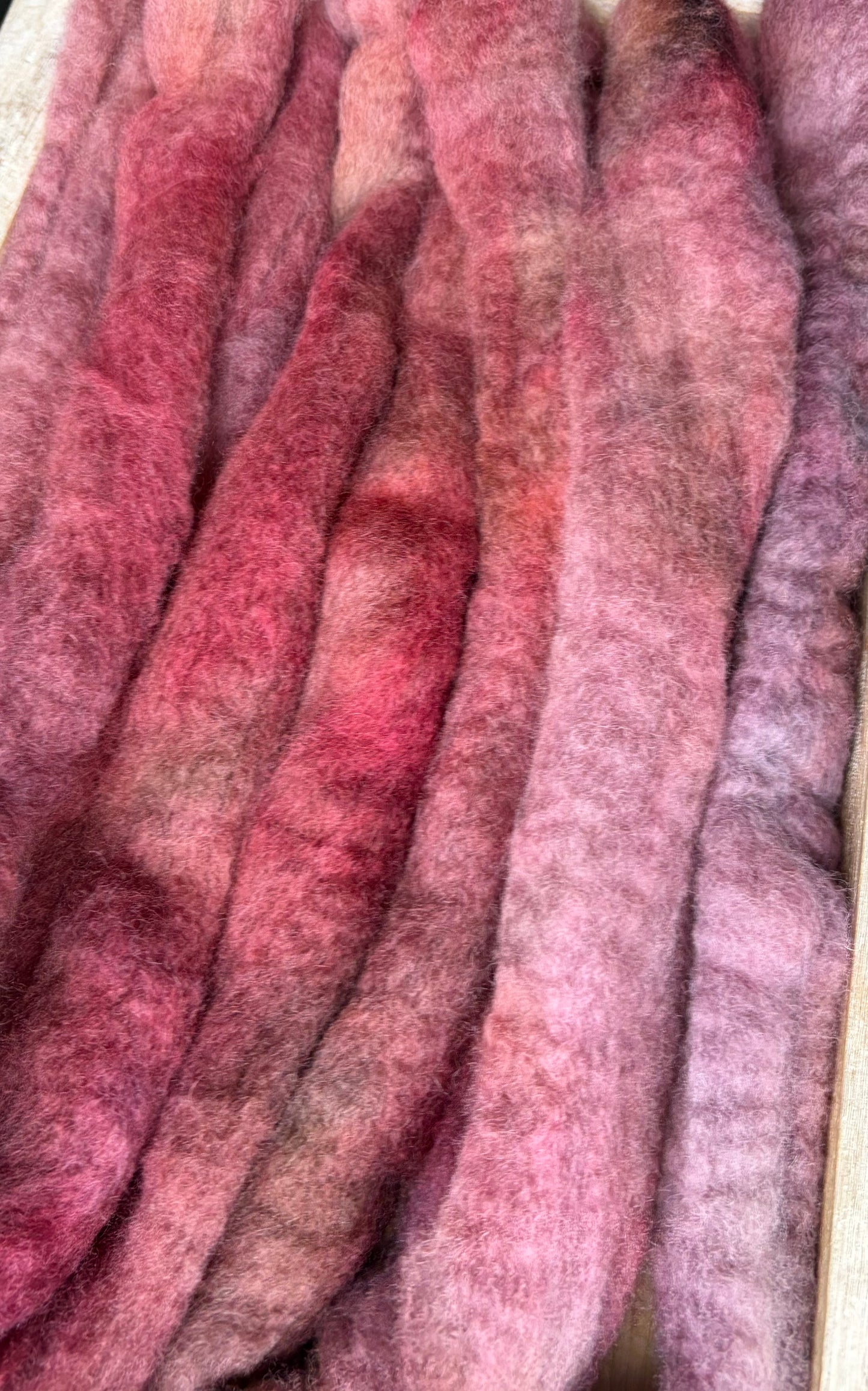 Bluefaced Leicester Wool - 26 Micron - One of a Kind Batch - 100 grams of Spinning Fibre - Hand Dyed Combed Top