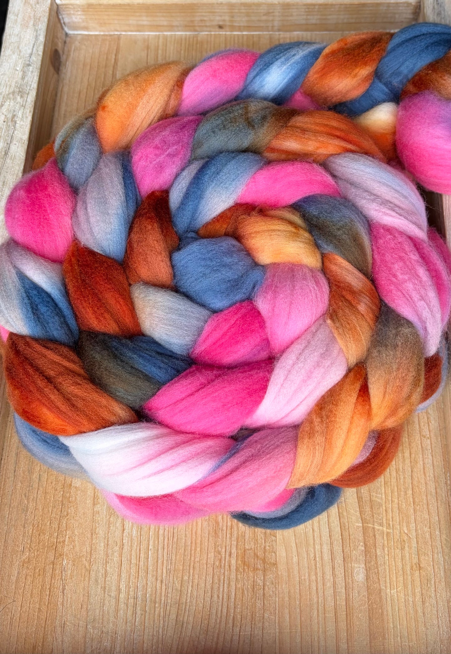 100% Superwash Merino Wool - 22 Micron - One of a Kind Batch - 100 grams of Spinning Fibre - Hand Dyed Combed Top