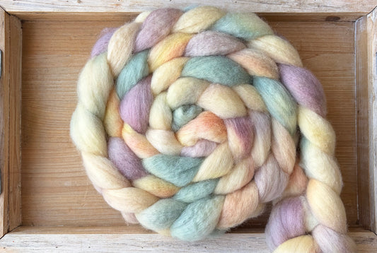 Bluefaced Leicester Wool - 26 Micron - One of a Kind Batch - 100 grams of Spinning Fibre - Hand Dyed Combed Top