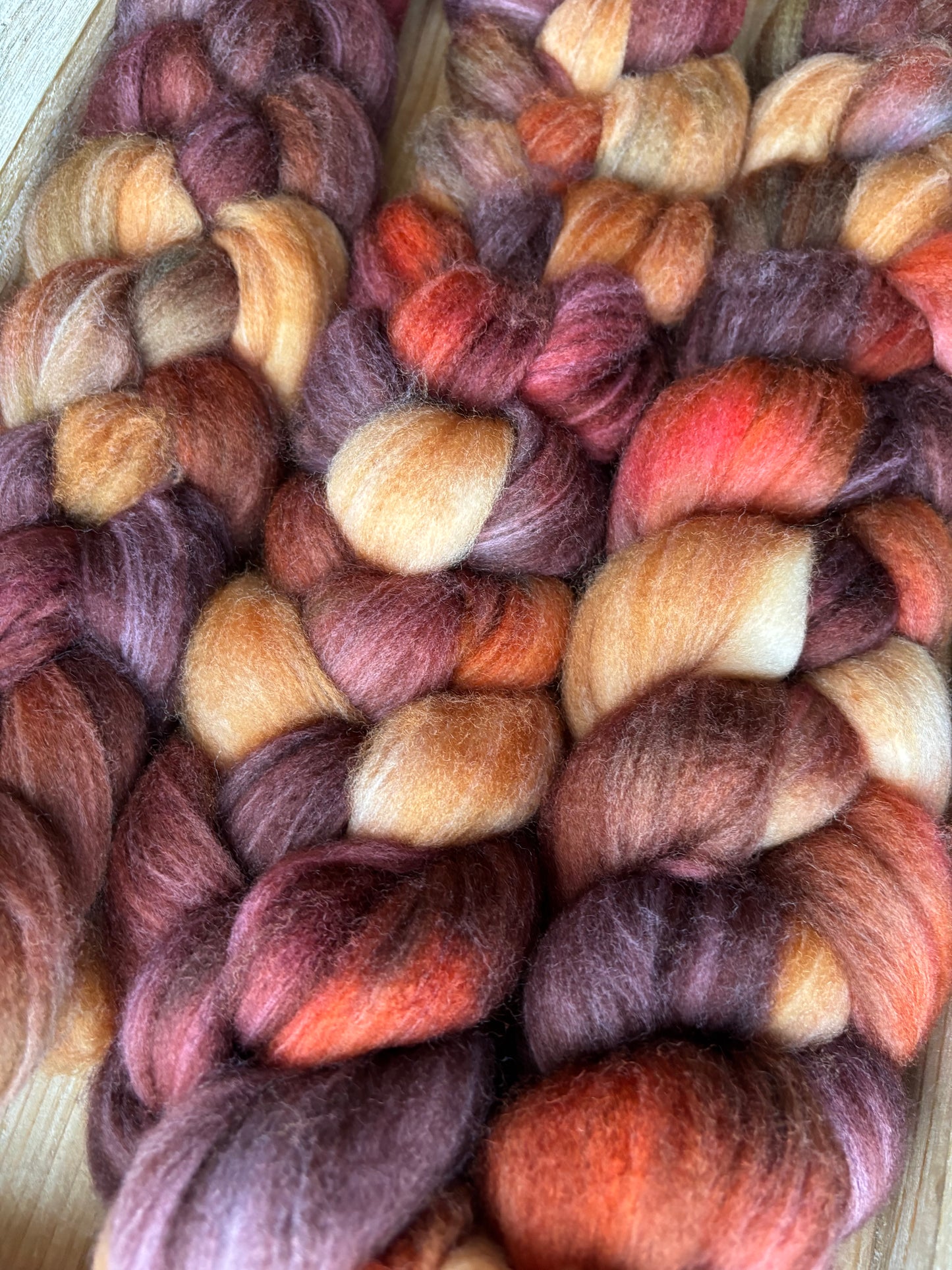 One of a Kind Batch - 100 grams of Spinning Fibre - 80% Superwash Merino Wool/ 20% Nylon - 22.5 Micron - Hand Dyed Combed Top