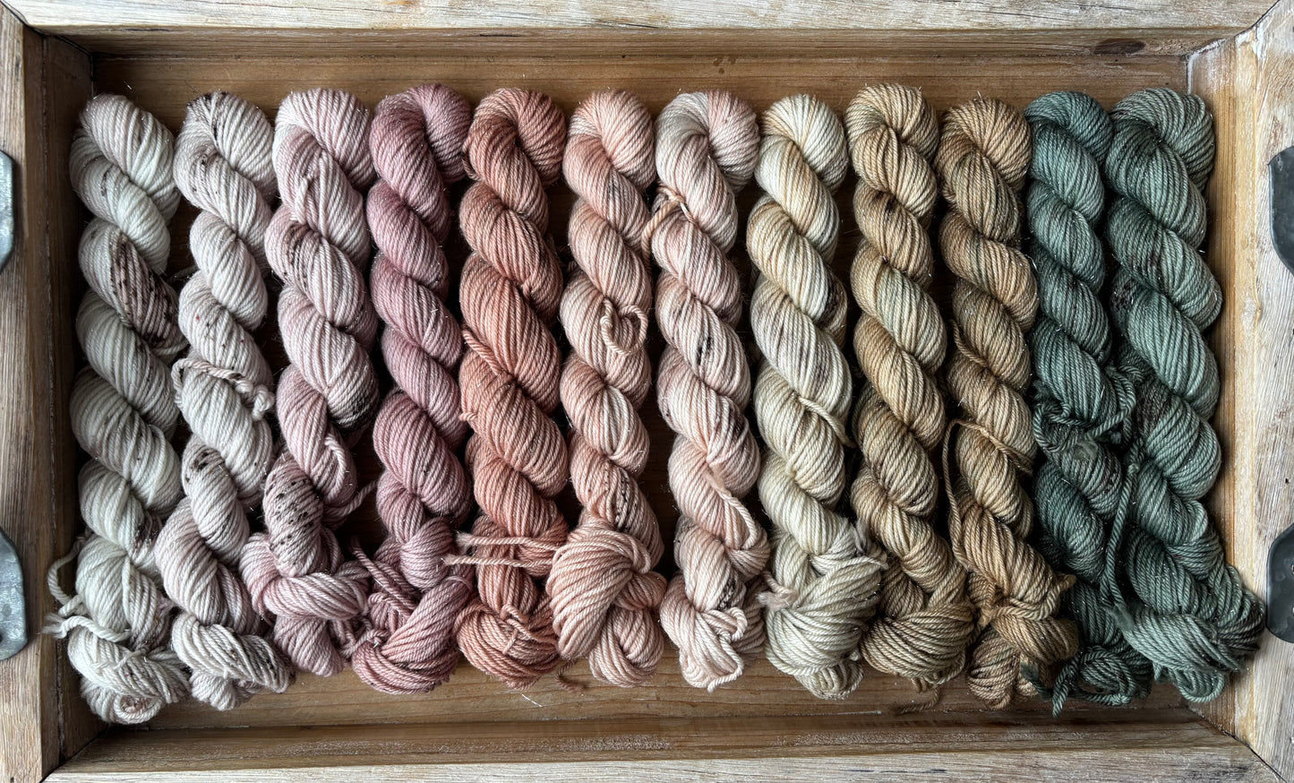 24 Skein Mini Yarn Fade - Silver Sparkle Sock Base